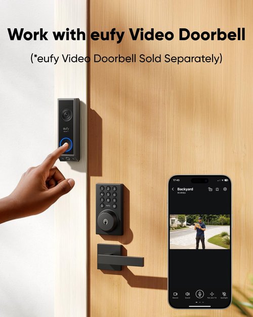 eufy Security Smart Lock C30, Keyless Entry, Built-in WiFi Deadbolt for Front Door, No Bridge Required, Easy Installation, App Remote Control, Auto Lock