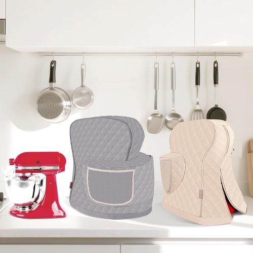 Stand Mixer Cover Compatible with Tilt Head Kitchenaid Mixer with Storage Bag(Khaki)