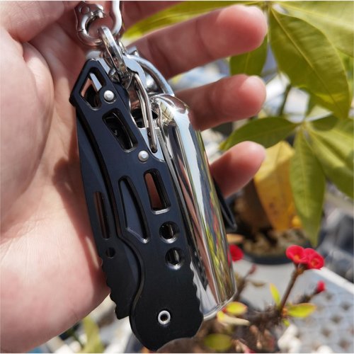 WWZJ 4 Pack Pocket Knife, Stainless Steel Folding Knife with Keychain, Self-Defense Knife for Outdoor Survival, Everyday Carry and Gift