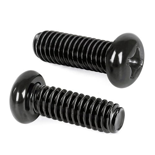 Kado 40pcs Cross Pan Head Screws M4-0.7 x 10mm Black, Phillips Screws M4x10 Carbon Steel Round Head, for Monitor Arm Mounting Wall Mounting Hardware Fastening Accessories