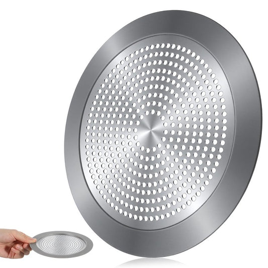 Shower Drain Hair Catcher, 5.7in Stainless Steel Bathtub Hair Catcher Drain Cover Bathroom Tub Sink Protector Flat Shower Drains Cover with Silicone Rim