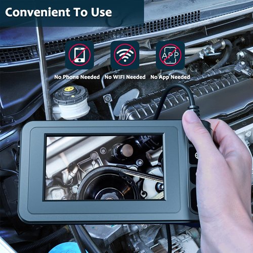 SKYBASIC Industrial Endoscope Borescope Camera with Light, 4.3'' LCD Screen HD Digital Snake Handheld Waterproof Sewer Inspection Camera with 8 LED Lights, 16.5FT Semi-Rigid Cable