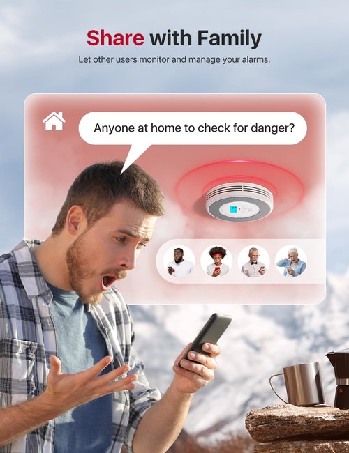 X-Sense Smart Smoke Detector and Carbon Monoxide Detector with Voice Location, Wi-Fi Smoke Detector Carbon Monoxide Detector Combo with Real-Time App Notifications, XP0A-iR, 1-Pack
