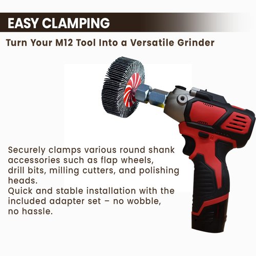 Noyfemr M9 Threaded Collet Adapter for Milwaukee M12 Polishers or Sanders, Includes 1/4" and 1/8" Collets, Compatible with Rotary Tools
