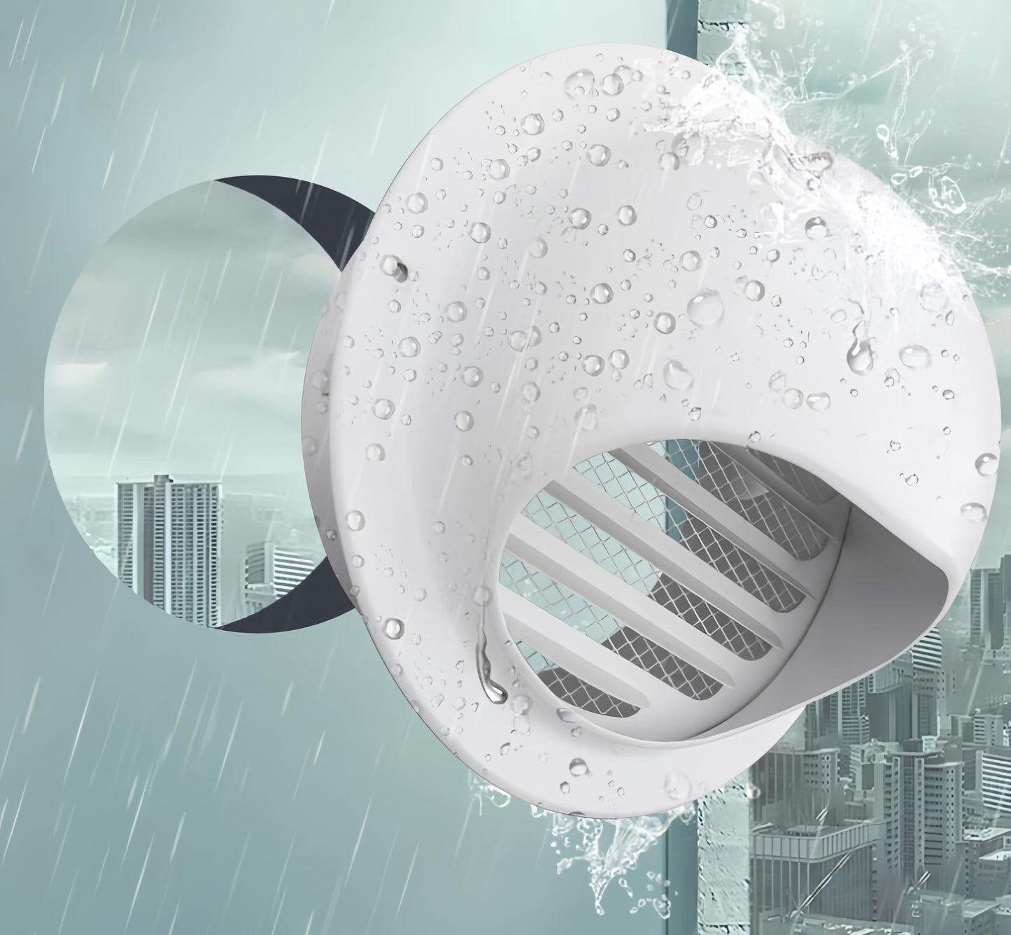 4" Vent Round Cover, Stainless Steel Wall Round Vent Hole Ventilating Cover, Air Ventilation and Exhaust Wall Vent Outlet Hood, HVAC Ducting Vent Cover (White 1Pcs)