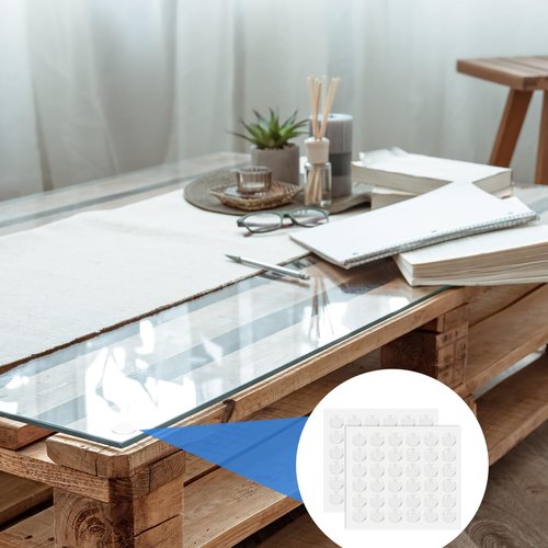 72Pcs Glass Table Top Anti Slip Pads Bumpers 15 * 2mm Clear Silicone Bumper Pads Rubber Cabinet Bumpers Dots for Under Glasses Non Slip Furniture Pad Self Adhesive