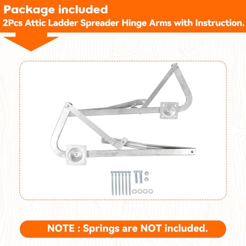 HECASA 55-2 Attic Ladder Spreader Hinge Arms Replacement Counter Balance Arms Hinge Kit Compatible with 2010-Up Werner Mk 5, WU2210, W2208, W2210 Thick Zinc