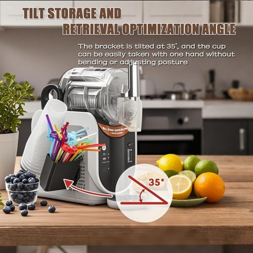 Cup Organizer for Ninja Slushie Machine FS301 & FS300-3-in-1 Side-Mounted Holder for Cups, Lids & Straws - Accessories for Ninja Slushie Machine (black)