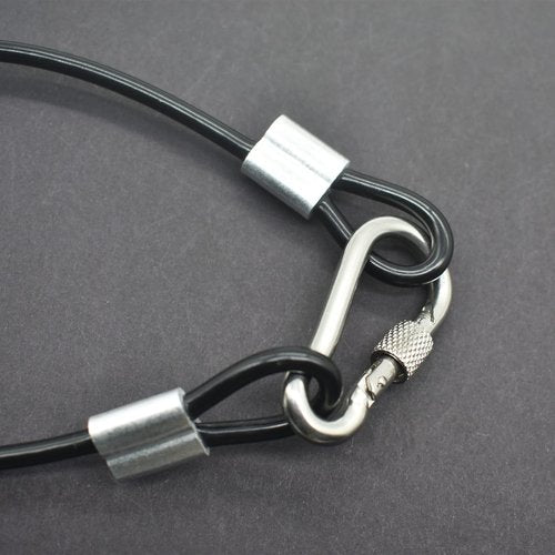 Floyutin 10 Pcs 5mm Wire 12 inch Vinyl Coated Stainless Steel Cable with Loops Short Wire Rope Lanyard Lock Security Chain Link for Outdoor Gates, Black(5mm x 12 inch)