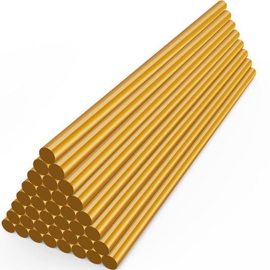 ENPOINT Metallic Gold Hot Glue Sticks, 36 Pack Mini Hot Melt Glue Sticks Colored, Small Craft Adhesive Waxing Sticks for Wedding Cards, Sealing, Decoration, Art, DIY, 8" Long x 0.27" Dia