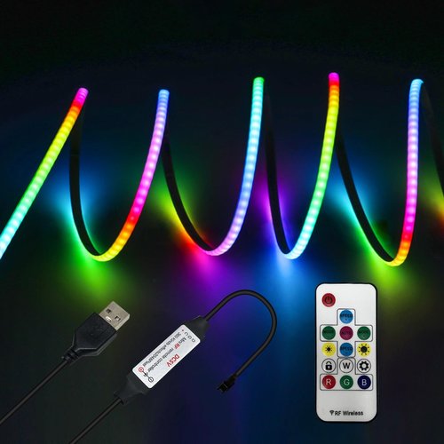 MILADALED COB RGB Lights 3.28FT/1M RGB Smart IC Led Strip Lights for Game Room Party TV Wall
