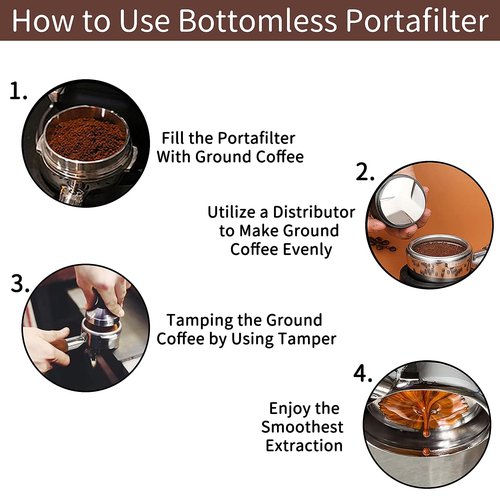58mm Bottomless Portafilter Compatible for CASABREWS Espresso Machine Ultra, 4700Gense, 5700Gense and 5700Pro, Stainless Steel Filter Holder and Filter