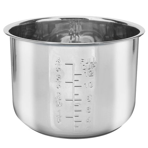 Linkidea Rice Cooker Inner Pot Replacement, 304 Stainless Steel Pressure Cooker Pot, Dishwasher Safe Inner Bowl Compatible with Power Pressure Cooker PPC770, PPC771 6 Quarts Cooker