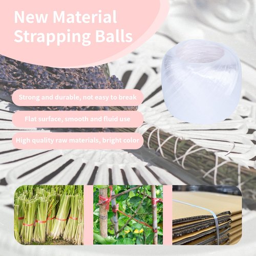 Polyester Nylon Plastic Rope Twine, 4cm Width 310m Bundled Roll for Packing, Gardening, Crafts, Carrying - Multi-Purpose Household Rope (White)
