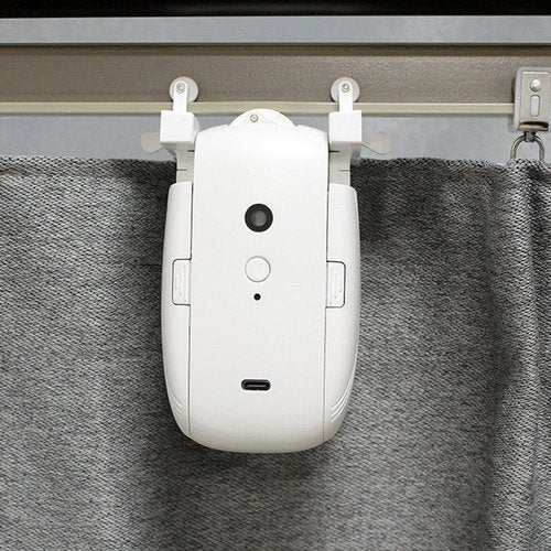 Smart Automatic Curtain Opener, Remote Controlled Electric Curtains Opener with App/Timer/Voice, Upgraded High-Performance Motor, Easy to Install, for Roman Rod/I/U Track (Roman Rod Single Open)
