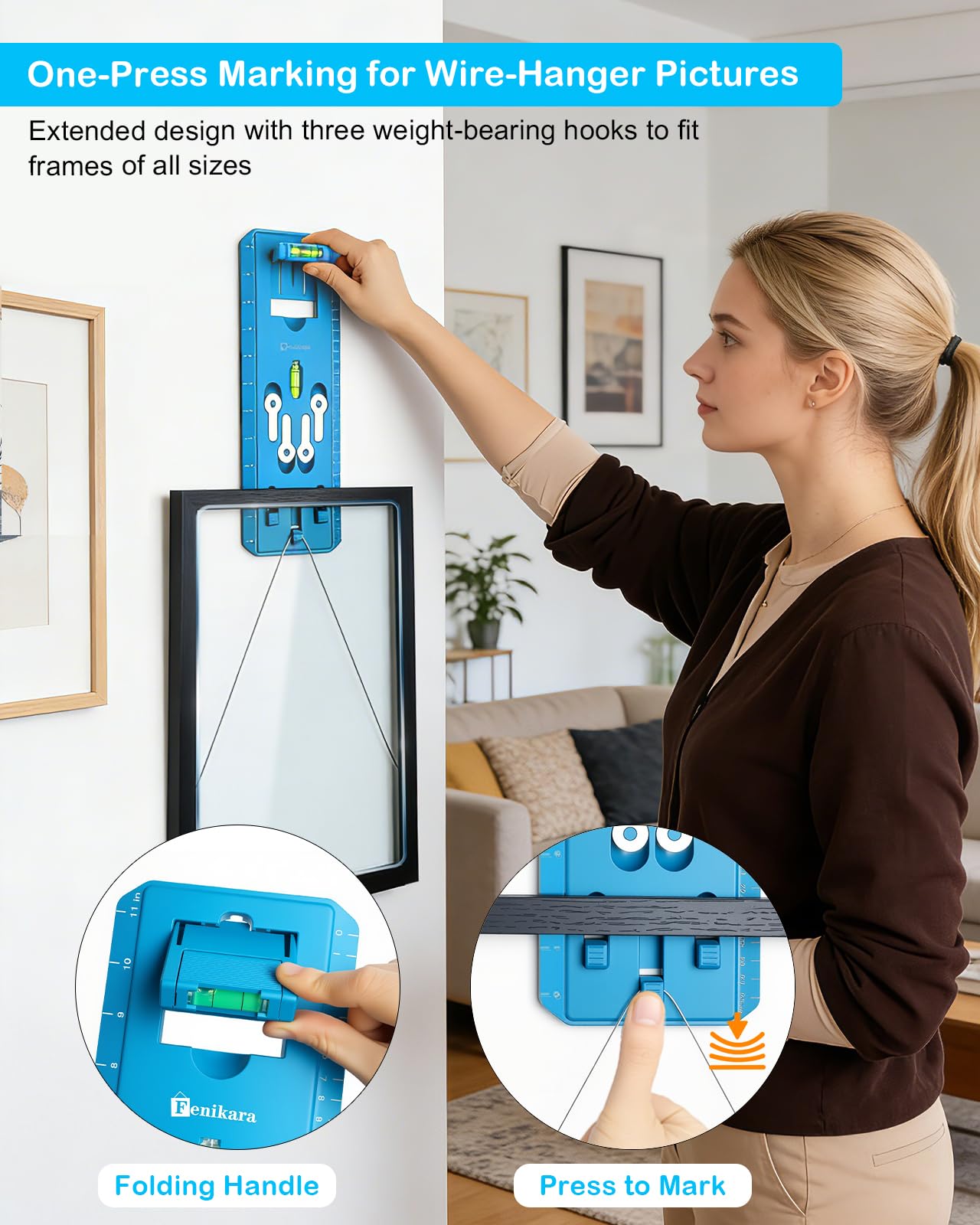 Picture Hanging Kit with Level, Upgraded Picture Hanging Tool, 86Pcs Picture Hangers with Heavy Duty Picture Hanging Hooks, Sawtooth, Wire, Nails, Wall Hangers for Frame, Painting, Art, Photo
