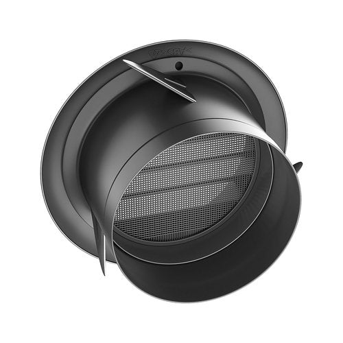 4 Inch Soffit Vent for Exhaust Fan with Built-in Mesh Screen, Black Round Soffit Exhaust Vent Cover ABS Louver Grille Cover, Eve Dryer Vent for Bathroom Office Kitchen (ABS Soffit Vent 4in-black)