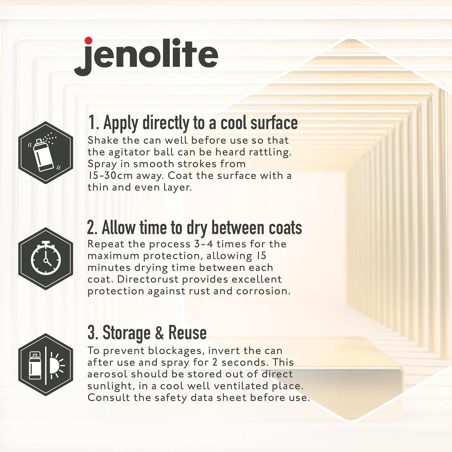 JENOLITE Directorust Spray Paint for Metal - GOLD - Metallic Gloss Finish for Indoor and Outdoor use - Multi-Surface for Metal, Plastic, Ceramic, Wood & Rusted Surfaces - 400ml (13.52fl oz)