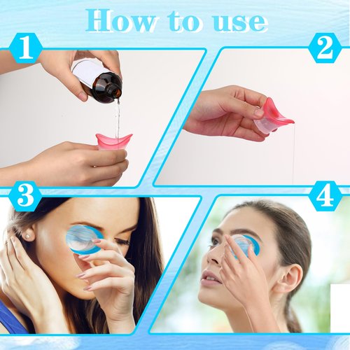 Ptwola 4 Pcs Silicone Eye Wash Bath Cups Portable Plastic Measuring Cleaner Kit Makeup Irritants Rinse Flush Cleaning Cups Tool Storage Containers for Effective Soothing Tired Eyes