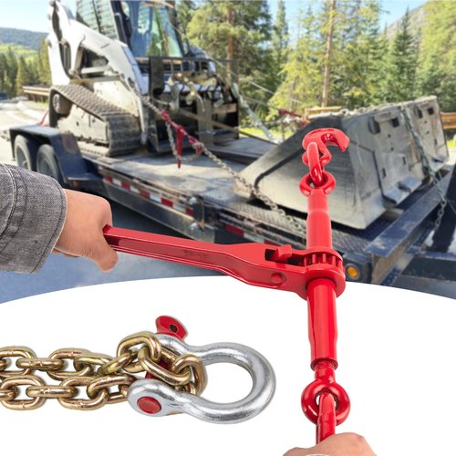 Chain Binders, Transport Chain, Tie Down Chain and Binder 3/8''-1/2'', 10Ft Chains with G70 Hooks, Ratchet Load Binders 9215Lbs Working Strength, Towing Chain for Flatbed Trailer Truck