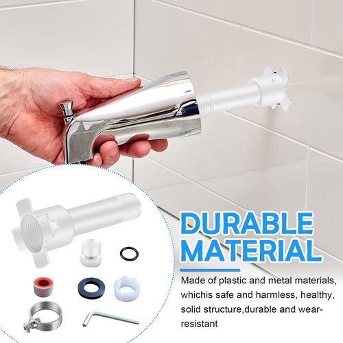 GVRGO Universal 4-in-1 Tub Spout Diverter Repair Kit with Slip Fit Adapter for 1/2'' & 3/4'' IPS, Copper Pipes, and All Threaded Connections – Leak-Proof Bathtub Faucet Replacement Kit