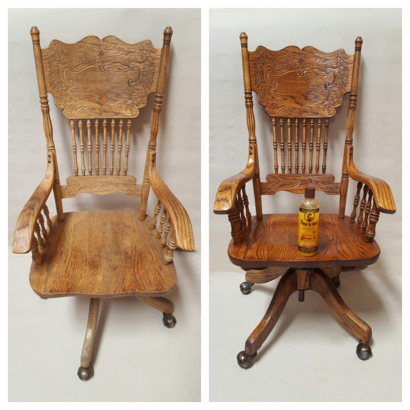 Howard Feed-N-Wax Restorative Wood Furniture Polish and Conditioner 64 Ounce 1/2 Gallon, Beeswax Feeds Wood, Antique Furniture Restoration