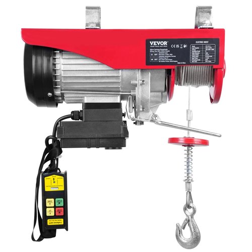 VEVOR 1320lbs Wireless Electric Hoist, 1150W 110V Electric Steel Wire Winch with Wireless Remote Control, 40ft Single Cable Lifting Height & Pure Copper Motor, for Garage Warehouse Factory