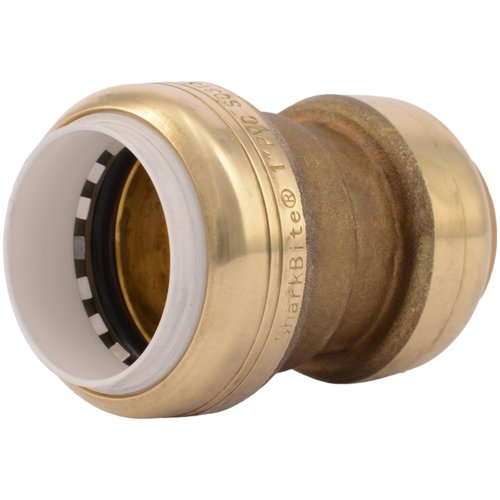 SharkBite 1 Inch CTS x 1 Inch PVC Transition Coupling, Push to Connect Brass Plumbing Fitting, PEX Pipe, Copper, CPVC, PE-RT, HDPE, UIP4020A