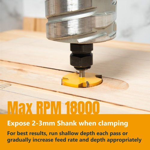 POWERTEC Slab Flattening Router Bit, CNC Router Bits, Surfacing Router Bit 1/4 Shank, 2" Diameter, 1/2" Cutting Depth, Router Planer Bit - Perfect for Spoilboard Surfacing, Wood Milling Planing 73056