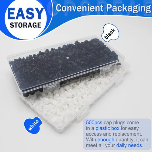 BOPOREAE 500Pcs 3/16 Inch Plastic White Hole Plugs, 5 mm Round Button Shelf Hole Plugs, Cabinet Closet Cupboard Shelves Furniture Peg Pin Nail Screw Drilling Hole Covers Caps