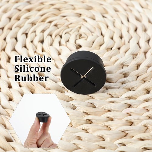 15 Pcs Desk Grommet, 1 Inch / 25mm Flexible Rubber Grommets, Black Cable Grommets, Silicone Cable Cord Grommet Wire Hole Cover for Table and Other Furnitures