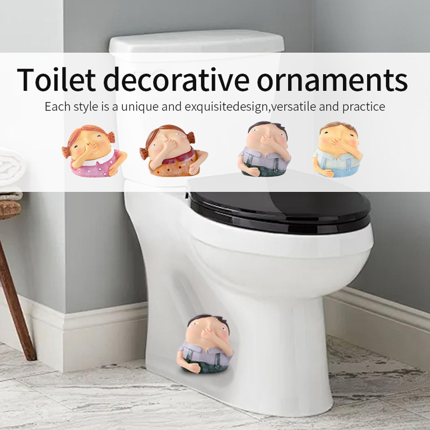 Joogour Decorative Toilet Bolt Covers, 2PCS Toilet Bolt Caps Decorative, Resin Knob Covers for Bottom, Bowl Caps Easy Installation Replacement Parts