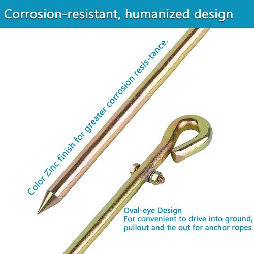 Minidodoca- Portable Ground Rod - Grounding Pin with Ground Wire Lug | Great for Electric Fences,Fenerator,Antennas,Satellite Dishes,Ground Post Pin,Tie out Stake (Portable)