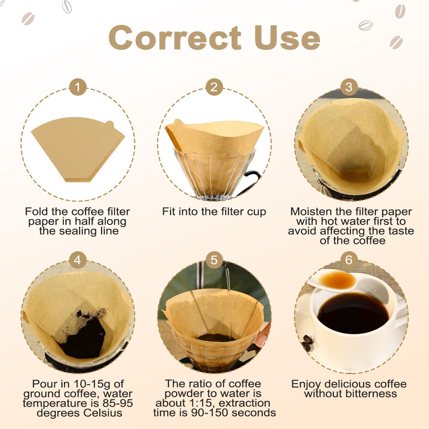 200 Count Cone Coffee Filters #4, 8-12 Cup, Coffee Filters 4 Cone Paper Unbleached Natural, Disposable Paper Coffee Filter for Ninja Maker, Pour Over Coffee Dripper and Drip Coffee Maker