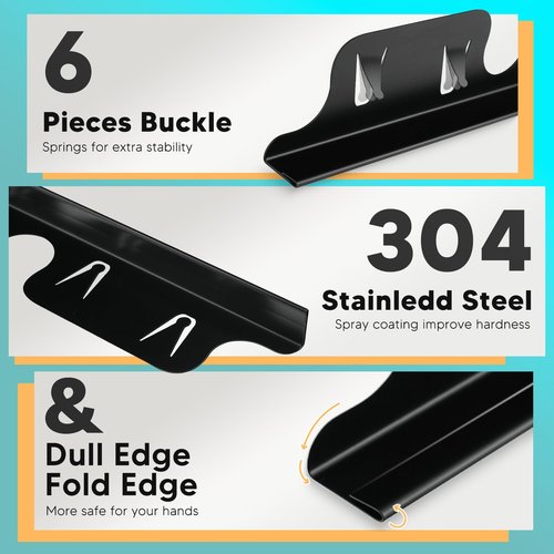 Stainless Steel Stove Gap Covers 13.8~27.5 Inch Retractable, Range Trim Kit Between Stove Top and Counter Heat Resistant & Easy to Clean Oven Gap Filler by BOGDA Black (2 Packs)