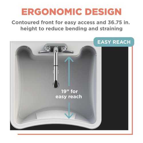 Zenna Home Utility Sink for Laundry Room and Garage, Freestanding Laundry Sink for Garage or Kitchen, Indoor & Outdoor Utility Tub with Pull-Out Faucet, Towel Bar, 24" W x 24" D x 36.75" H, White