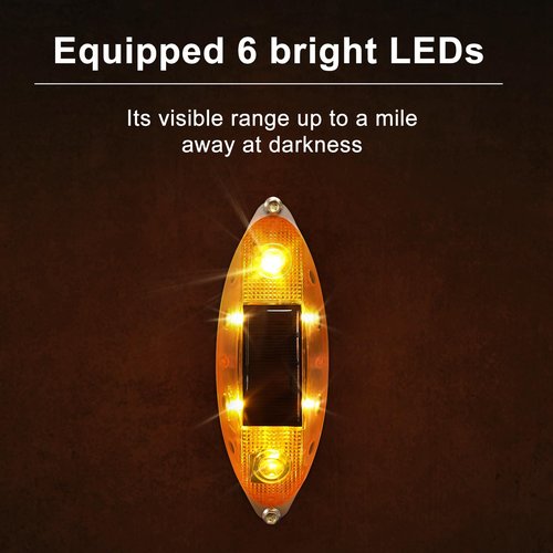 Aolyty Solar Strobe Warning Light Outdoor, Bright Solar Safety Flashing Light 4 Pack Road Signs IP54 Waterproof for Construction Site, Traffic, Dock, Marine, Stop Sign (Red)