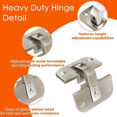 Adjustable Concealed Pie Cut Corner Cabinet Hinge, Lazy Susan Hinges for Cabinet Door, Replacement for Mepla SSP 17, 19 and 21 Series Hinges