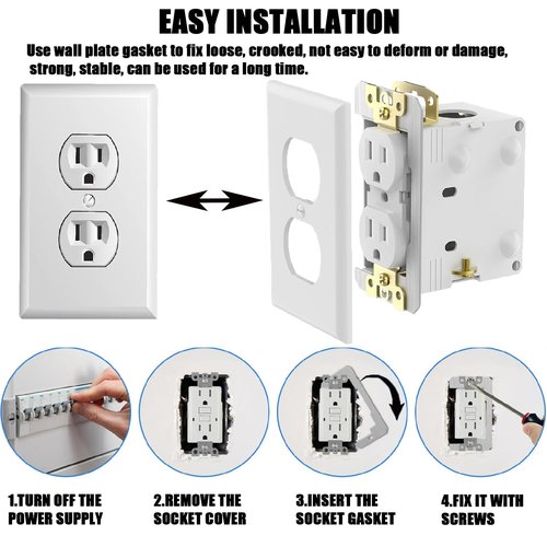 22 Pcs Wall Plate Spacer, Metal Outlet Spacers, Wall Plate Leveler Device to Fix Loose Plugs Switches, Flush Fit Design Electrical Boxes