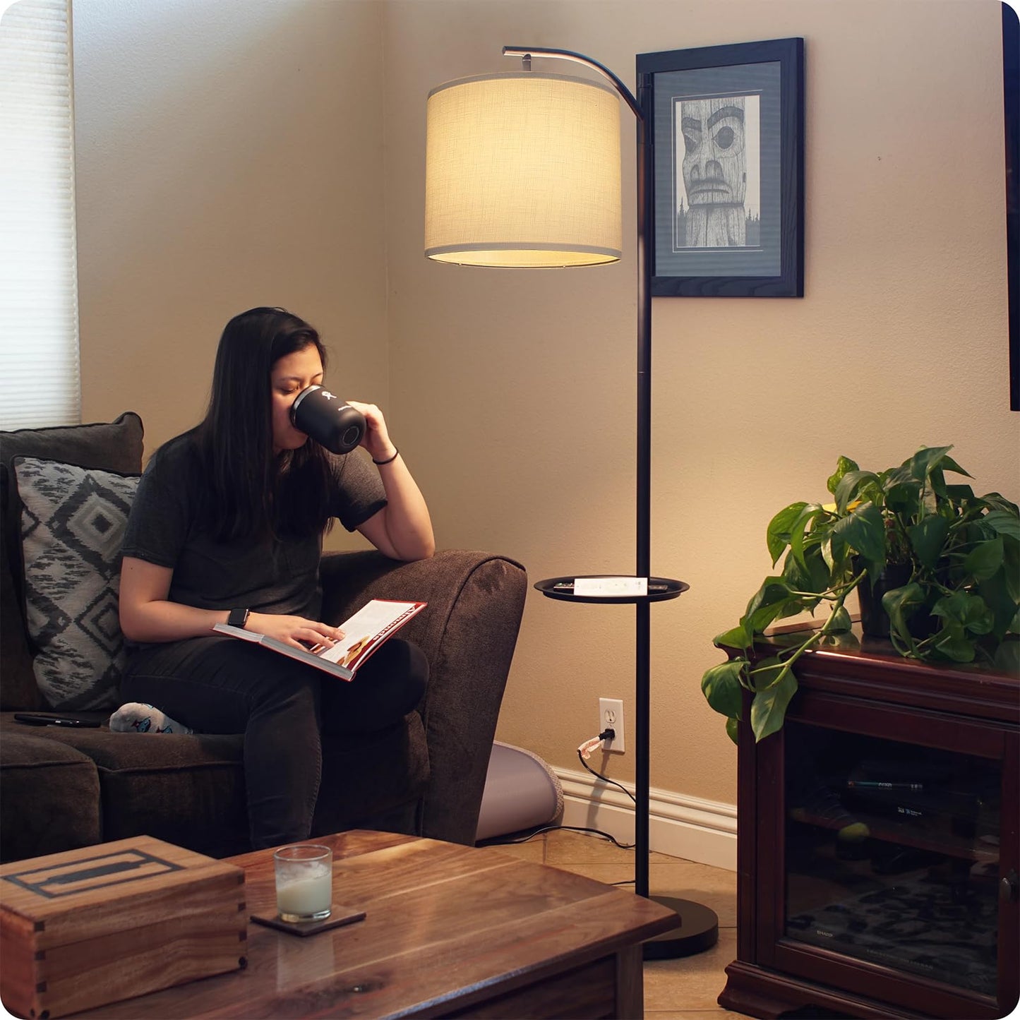 White Lamp Shade, Large Drum Lampshade 13" Top x 13" Bottom x 11" High (Spider), Replacement Lamp Shade Natural Linen Hand Crafted for Table Lamps Floor Lamps Chandelier Lamp, Easy Assembly Required