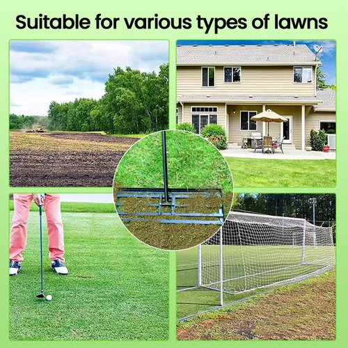 Saker Sakerplus Lawn Leveling Rake, Garden Tools,30"x10" Leveling Rake, Stainless Steel Adjustable Handle(78 in), for Backyard, Garden, Golf Course, Farm ＆ Pasture, Professional Lawn Care Tool