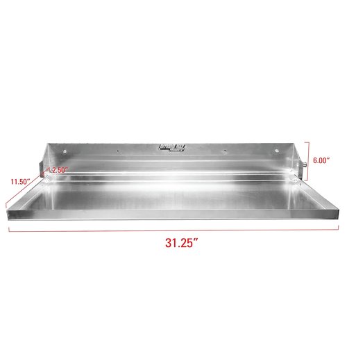 Extreme Max 5001.6214 Fold-Down Wall-Mount Aluminum Work Station for Race Trailer, Garage, Shop, Enclosed Trailer, Toy Hauler - 32" x 14", Silver
