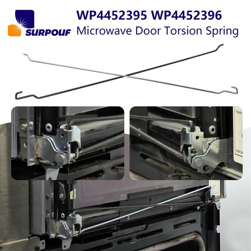 WP4452395 WP4452396 Microwave Door Torsion Spring 4452395 4452396 (Left and Right, Stainless Models) for Kitchen Aid Whirlpool
