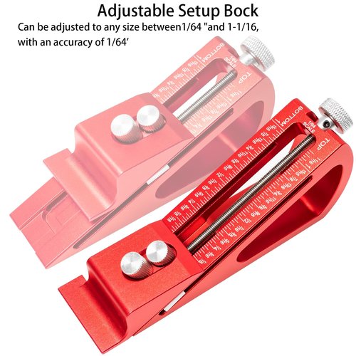 YoShin Adjustable Setup Block Height Gauge, Kingson Aluminum Precision Woodworking Tools for Router and Table Saw Accessories, 1/64"" up to 1-1/16"" Range, Quick-adjustment and Locked-in Precision