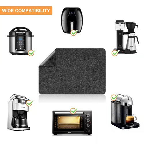 SIUDANGKA Heat Resistant Mat for Air Fryer, 2 Pcs Heat Resistant Pad Countertop Protector Mat Coffee Maker Mat for Countertops with Sliding Function for Air Fryer, Blender, Coffee Maker, Toaster