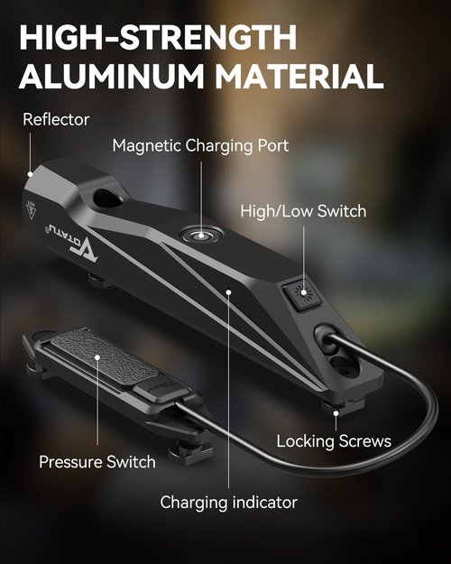 VOTATU ML40S 1450 Lumens Tactical Flashlight with Pressure Switch Compatible with M-Lok Rail Weapon Light for Rifle, Strobe Function, Magnetic Rechargeable