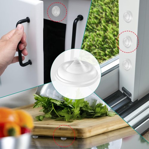 250PCS Cabinet Door Bumpers，Sound Dampening Self Adhesive Bumper Pads for Drawers, Table Tops, Laptop,Wall Protection
