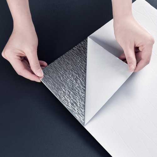 Haimin Wall Panels Peel and Stick 10 Pieces 23.6x11.8in (19.4 Sq. Ft. Coverage) Lightweight Backsplash Marble Look Tile (not Real Marble) Ideal for Kitchen Bathrooms Living Rooms Bedrooms (Black-JGH)