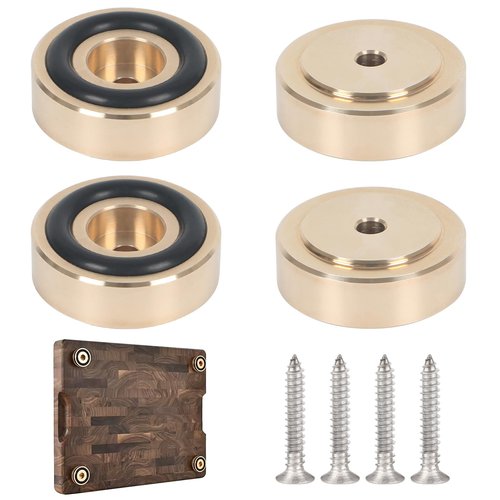 4Pcs 1.18x0.39in Brass Cutting Board Feets With Nonslip Pads Cutting Board Feets Non Slip Gold Cuttings Board Feet Legs With Silicone Rubber Feets And Screws Kitfor Furniture Chair Cabinet Electronics