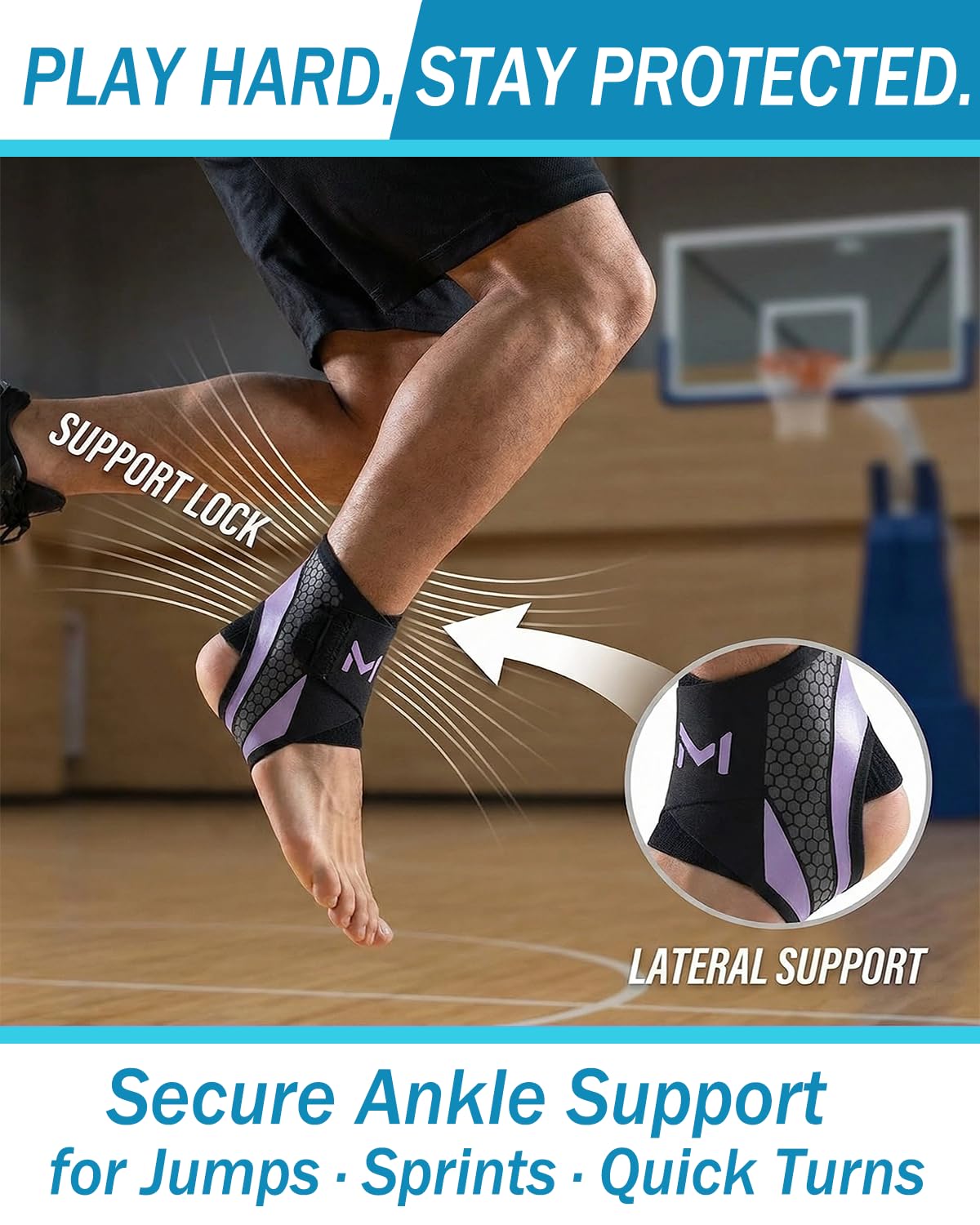 Porston 2-Pack Ankle Brace for Men & Women,Adjustable Lace up Ankles Sock,Basketball Ankle Stabilizer with Straps,Orthopedic Compression Sleeve for Plantar Fasciitis Relief,Tendonitis,Sprained (Gray)